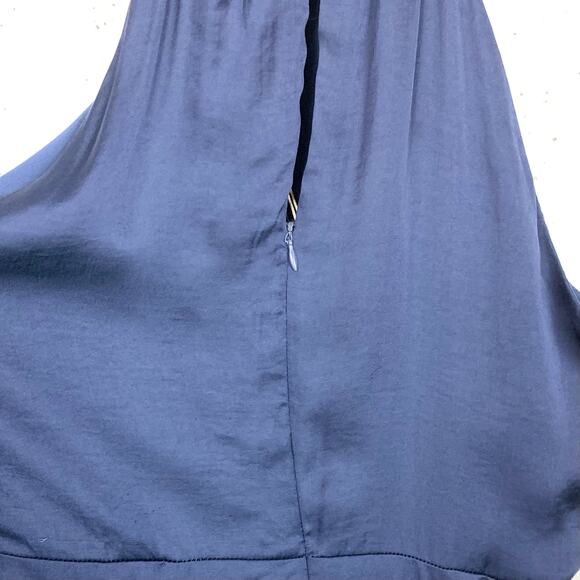 Elie Tahari Womens Blouson Ruffle Halter Midi Dress Blue Sleeveless Size 10 - Picture 15 of 16